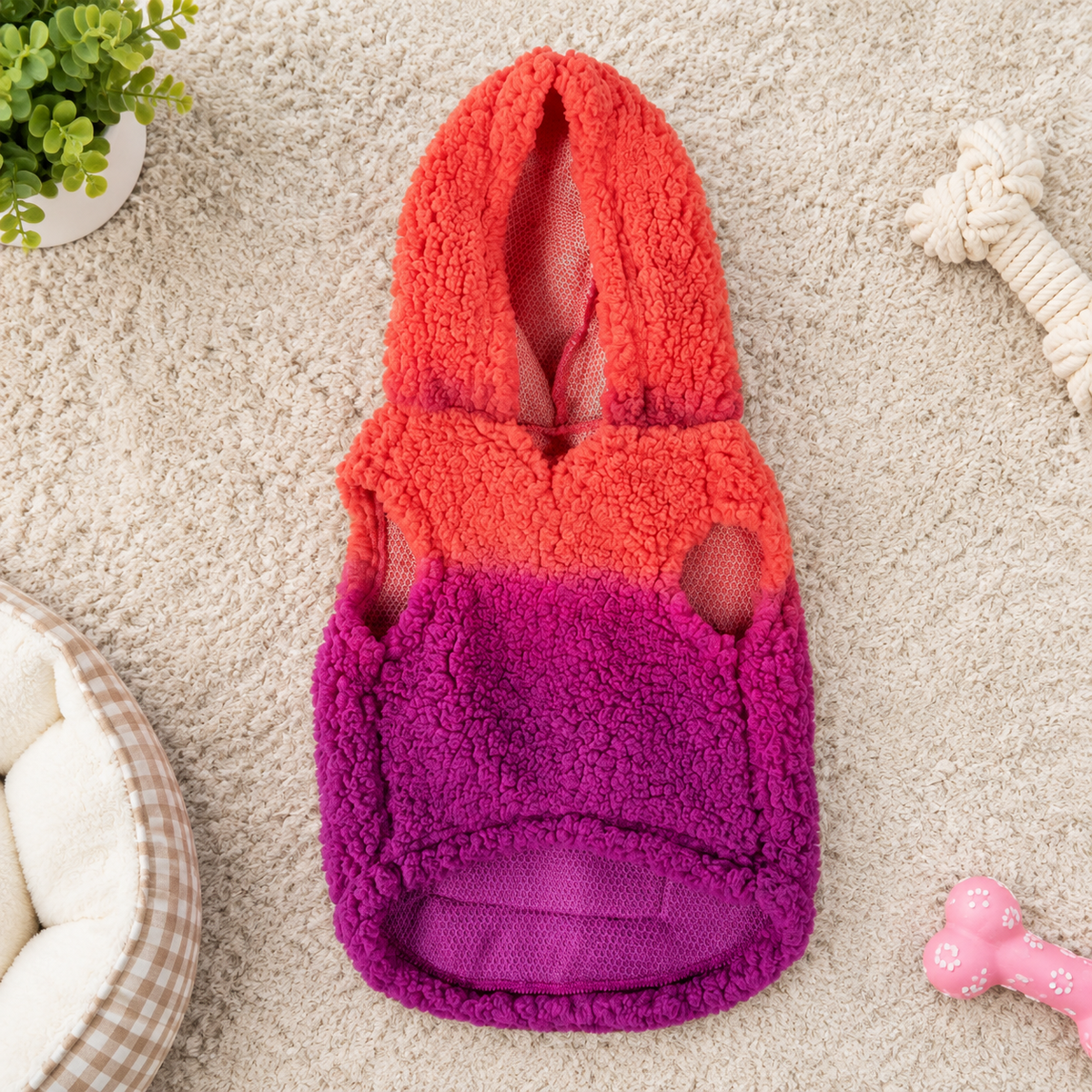 Pink Ombre Sherpa Pet Hoodie