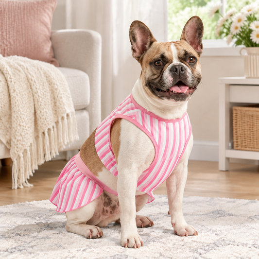 Pink Striped Dog Bikini Dress