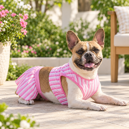 Pink Striped Dog Bikini Dress