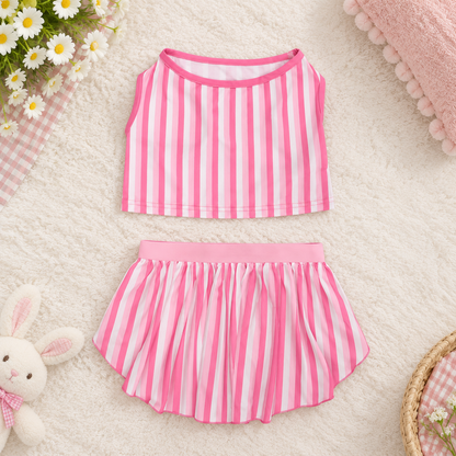 Pink Striped Dog Bikini Dress