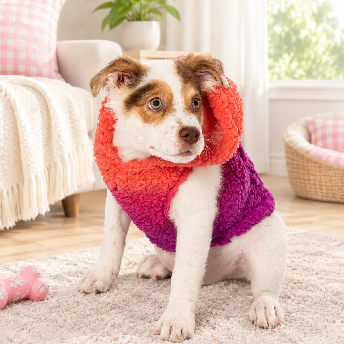 Pink Ombre Sherpa Pet Hoodie